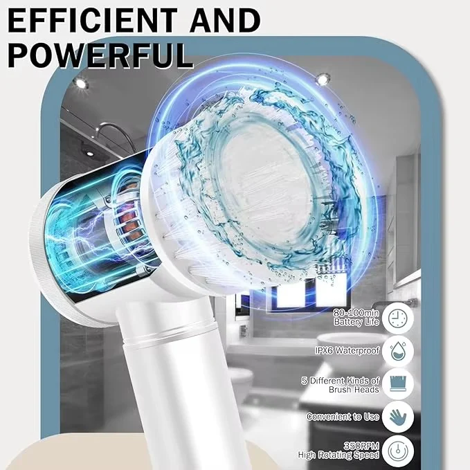 Cleaning Magic Electric Brush (5-in-1) فرشاة التنظيف الكهربائية السحرية