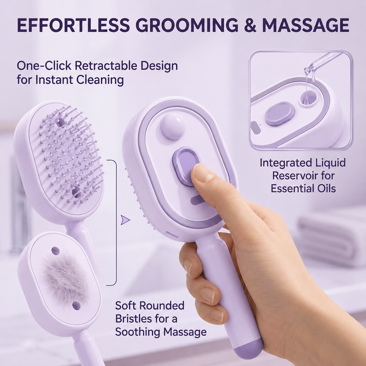 Electric Spray Retractable Air Cushion Comb