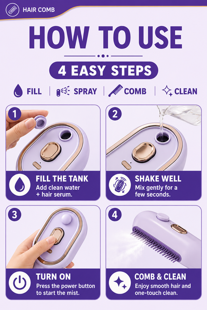 Electric Spray Retractable Air Cushion Comb