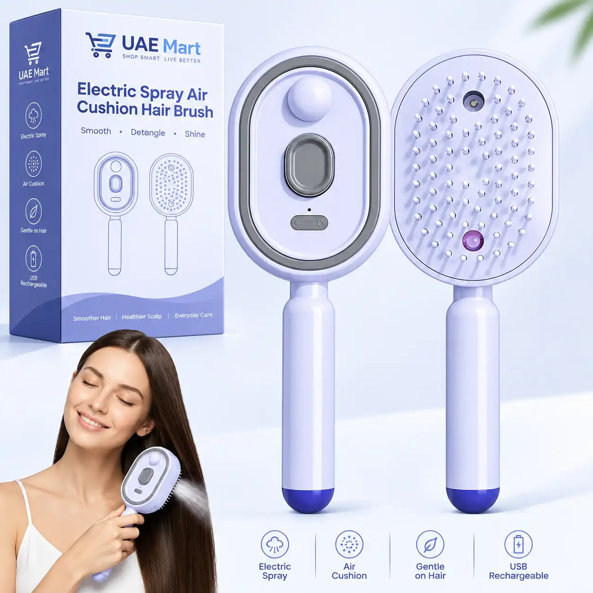 Electric Spray Retractable Air Cushion Comb