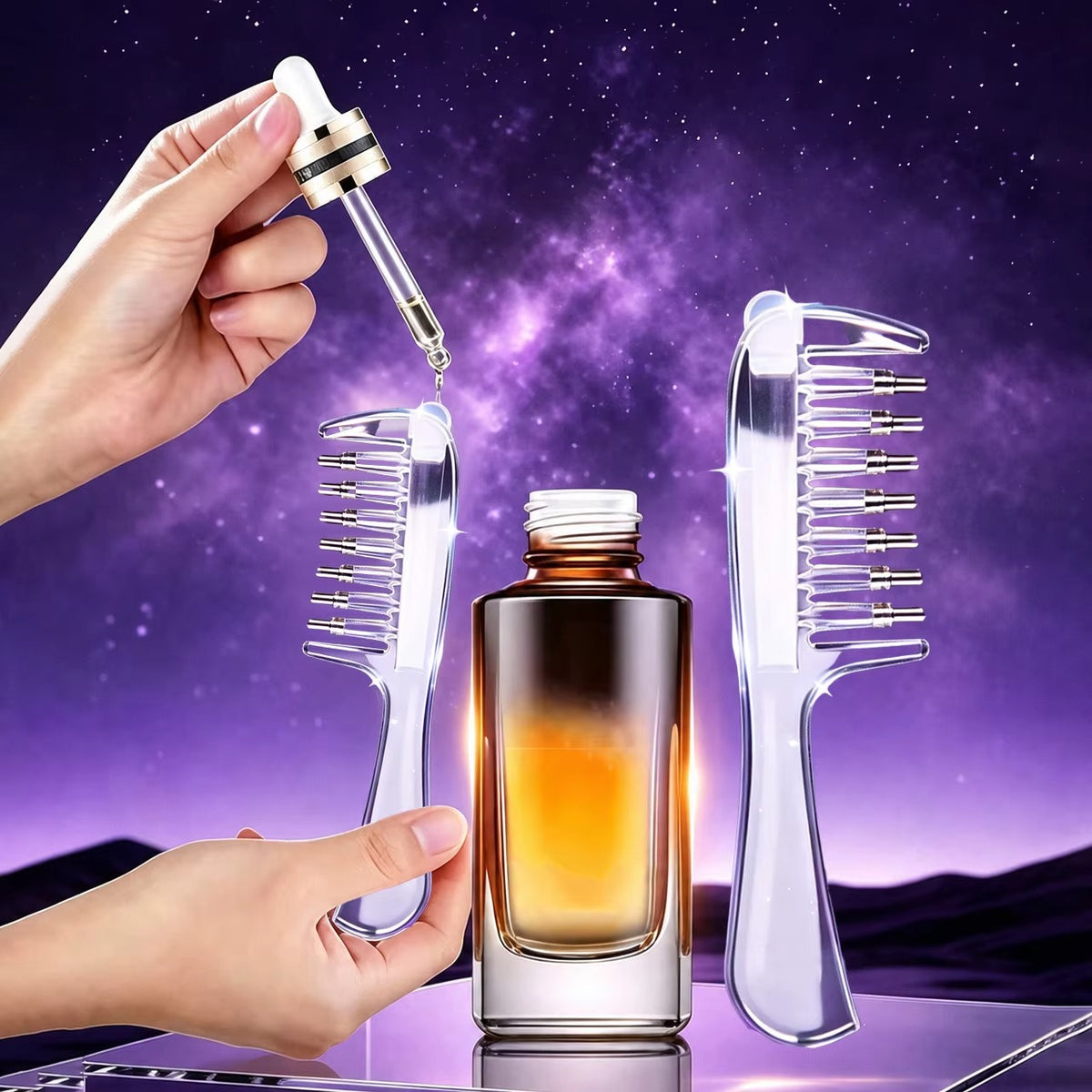 Crystal Serum Comb for Scalp Massage
